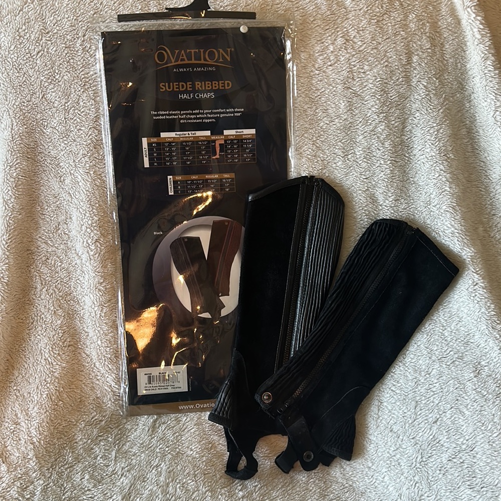 Ovation Suede Ribbed Half Chaps, child L